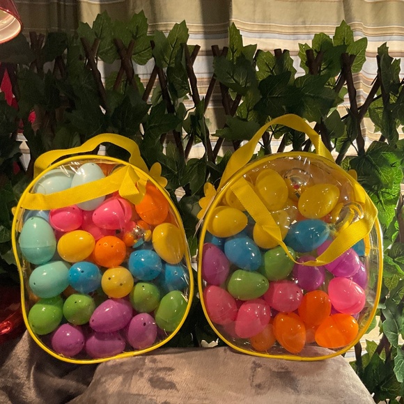 2 New Zippered Chick Easter Egg Value Bags  - 2 Bags & 80 Plastic Eggs - Picture 3 of 13